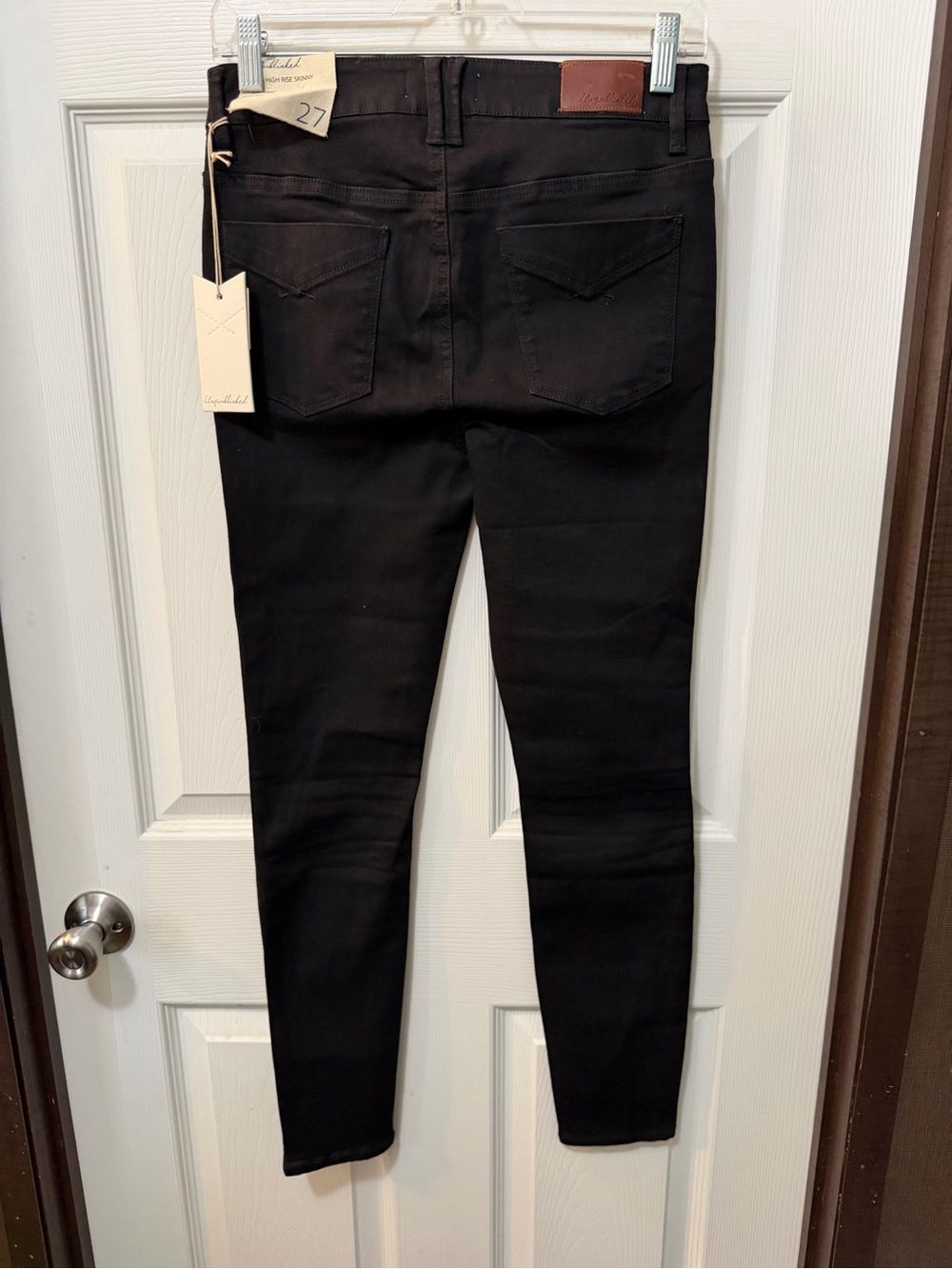 NWT Anthropologie Unpublished Olivia High Rise Black Skinny Jeans Sz 27 - Picture 2 of 7
